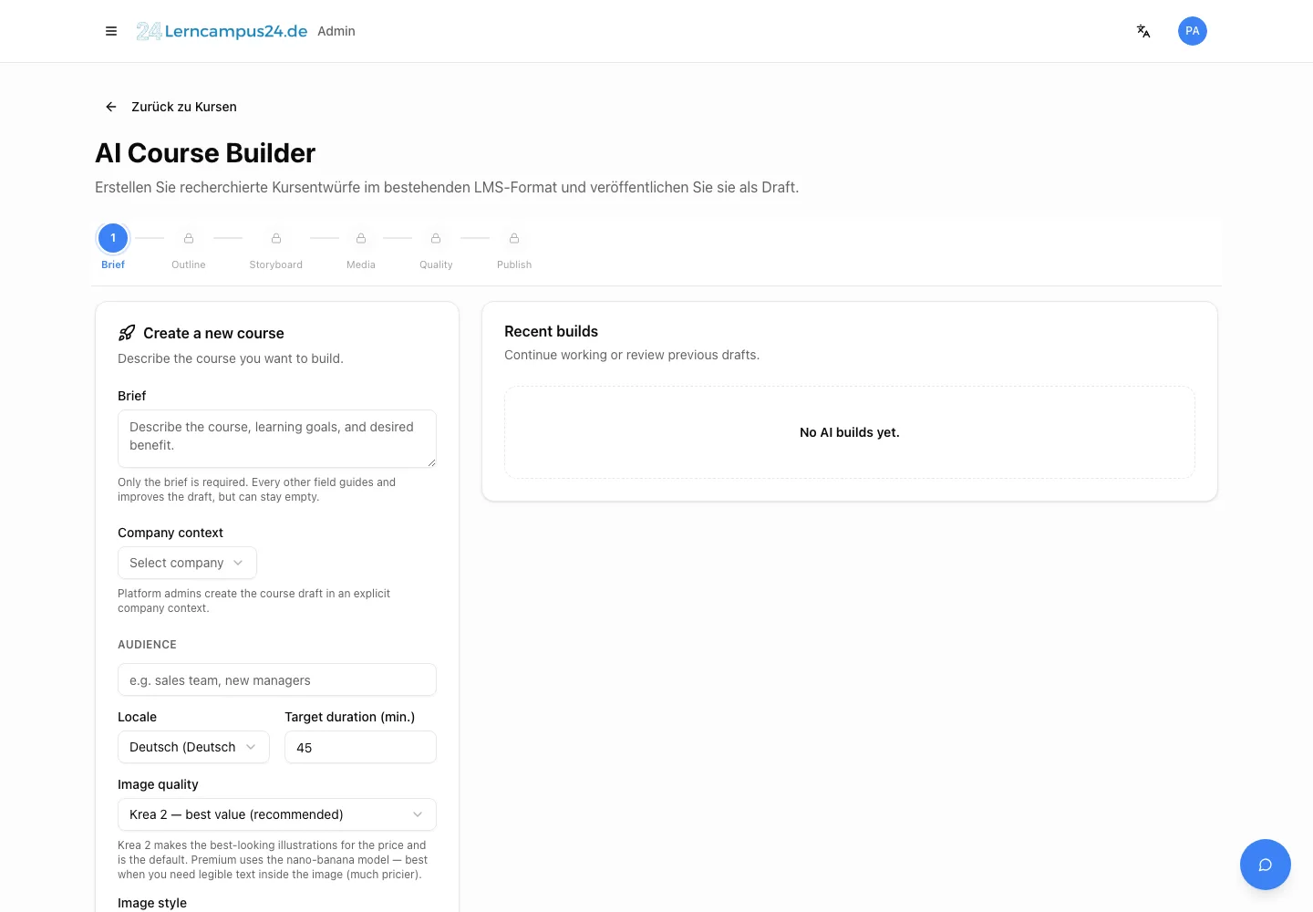 KI Course Builder in LernCampus24